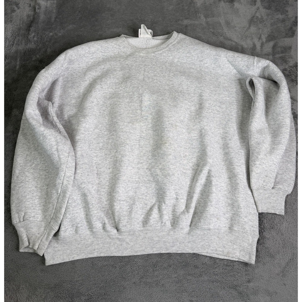 Vintage 90s Hanes Pullover Sweatshirt Men's Size 2XL Gray